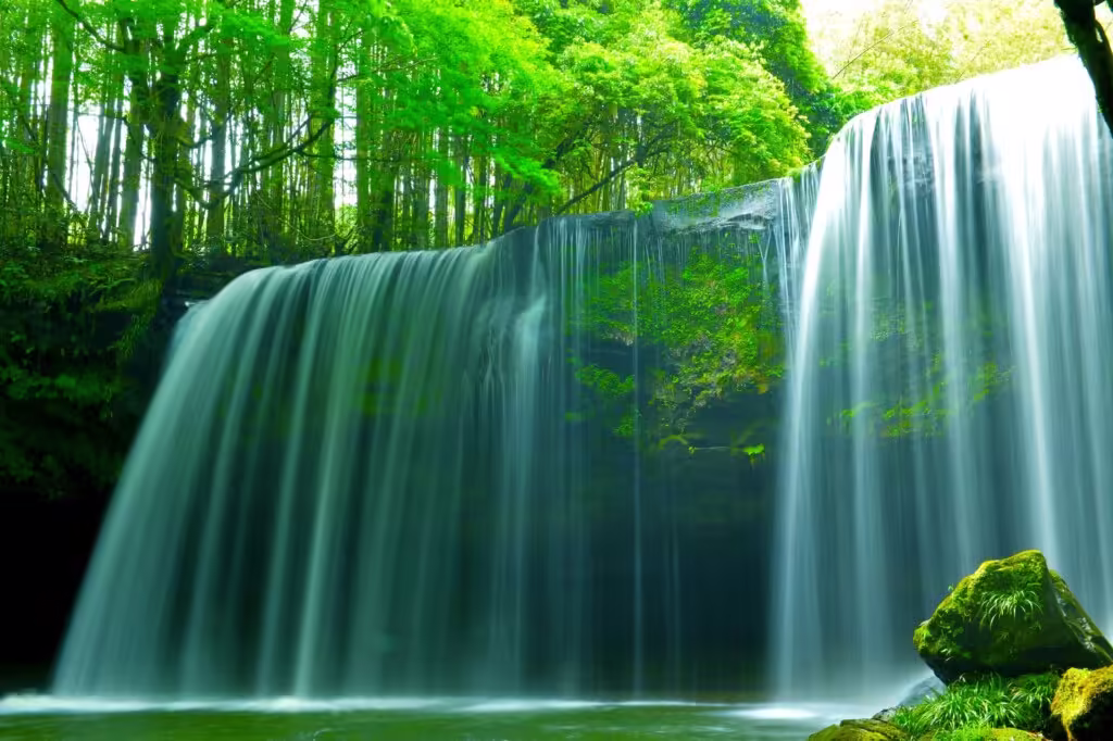 【鍋ヶ滝完全ガイド】予約なしは入れない？絶景「光のカーテン」と裏見の滝攻略法｜小国そば街道・ランチ情報の画像